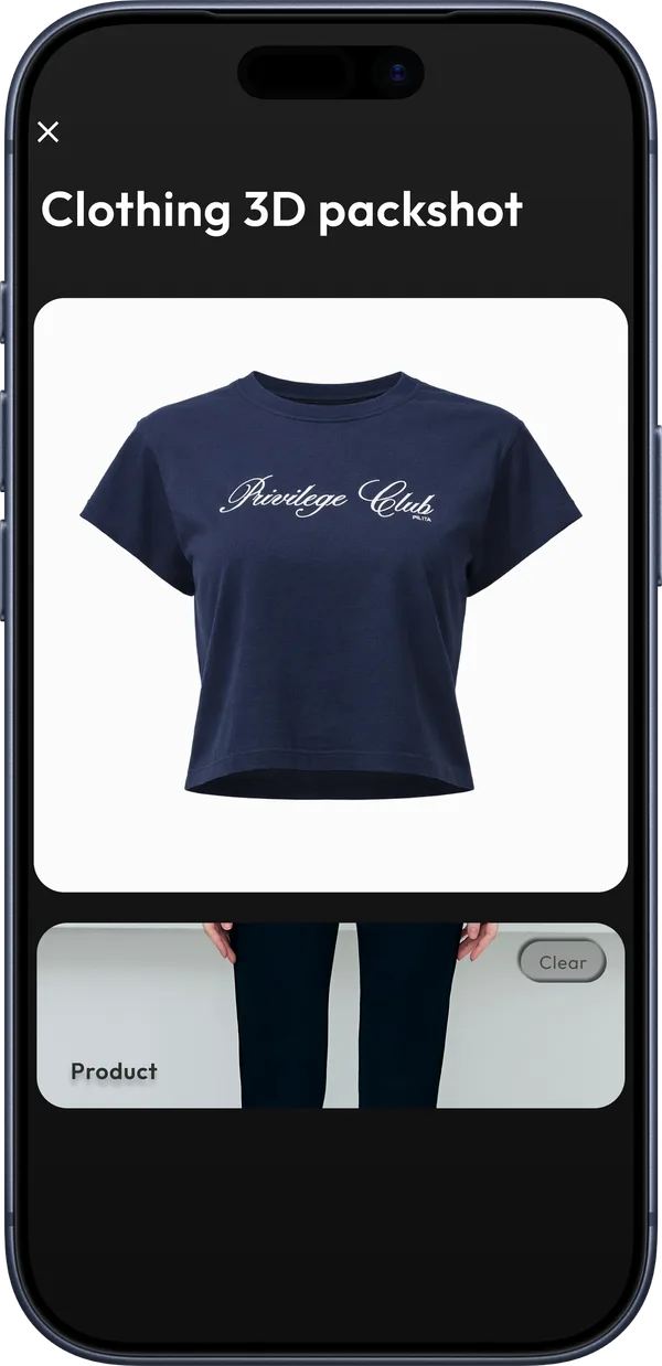 The same photo dropped into the template's Product slot