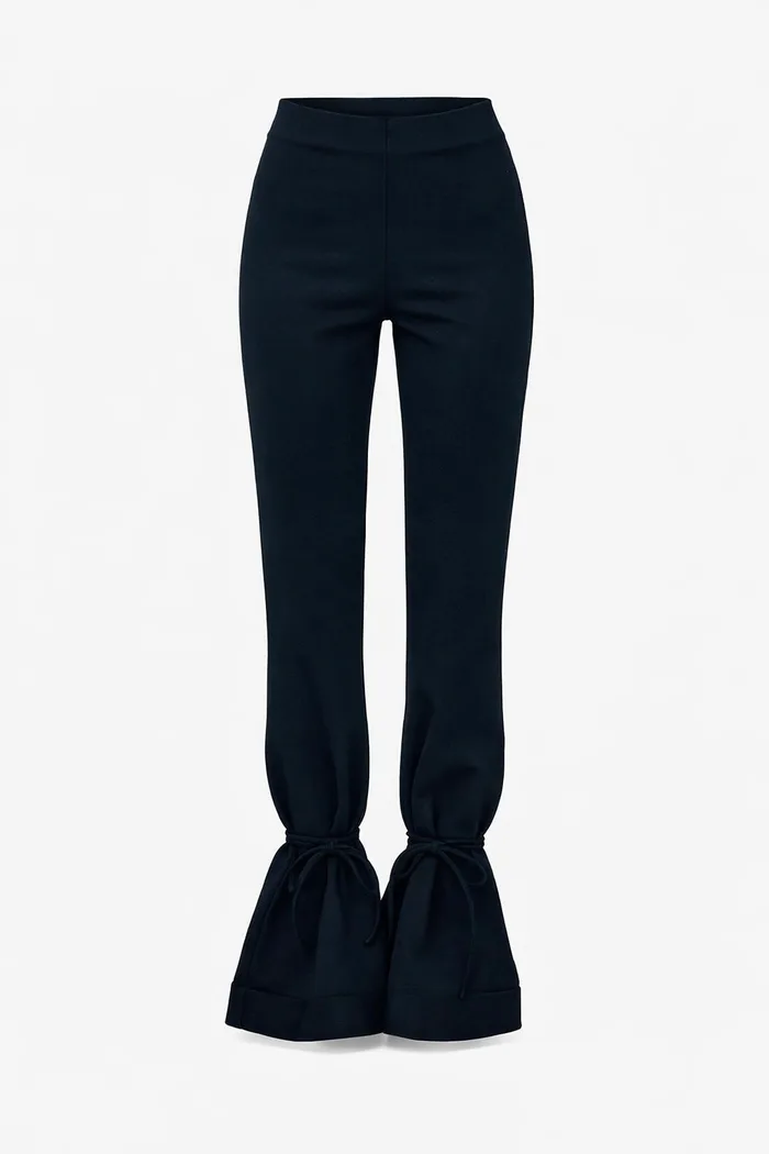 The finished packshot — the trousers cleanly presented on a plain studio background